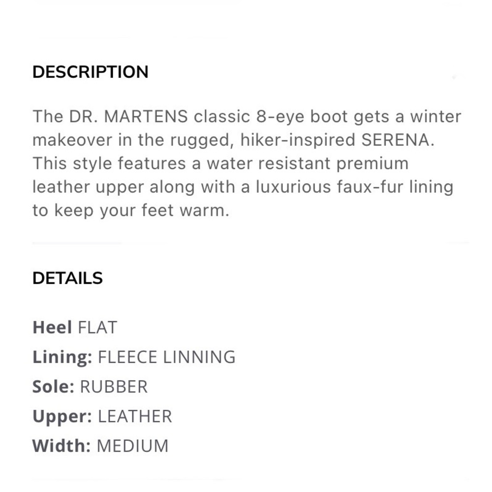 Dr. Martens Serena Boot #1460 in Black | Size 6 - Picture 12 of 13